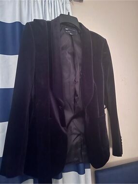 Men’s Velvet Blazer Jacket - Dark Purple